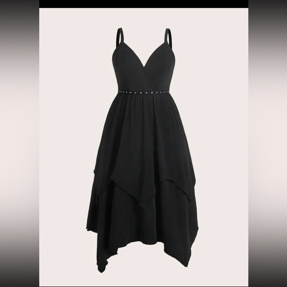 Plus Grommet Eyelet Asymmetrical Hem Cami Dress - Picture 1 of 3